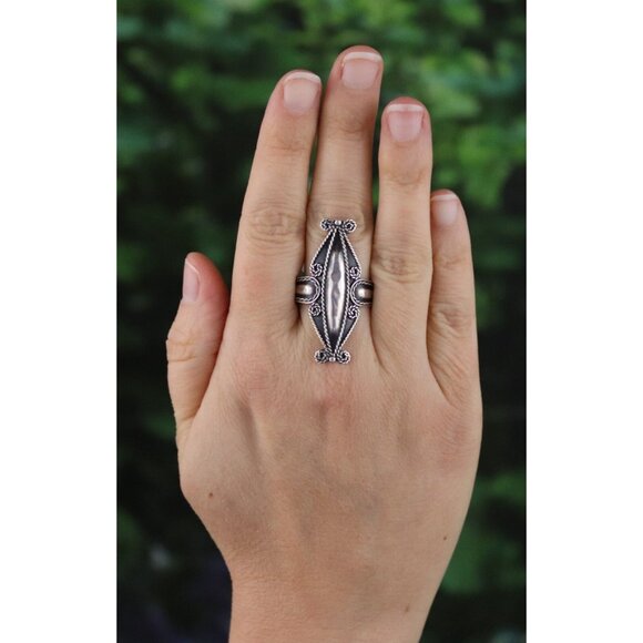 Sterling Silver Ring Swirl Rope Design Size 10 - Picture 2 of 7